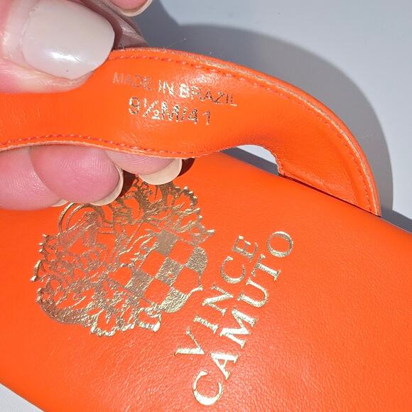 Vince Camuto Alminda Orange Sandal Toe Ring Strappy Tie Gladiator 9.5 - Picture 4 of 10
